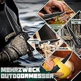 Dragon Creek Outdoor Messer – Feststehende Klinge aus rostfreiem D2-Stahl, Outdoor-Werkzeug mit G10 Griff für Camping & Angeln – Geschenk für Outdoor-Fans