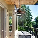 Deckenventilator mit Beleuchtung und Fernbedienung IP65 Wasserdicht Aussen Ventilator Deckenleuchte Leise Dimmbar Ventilator Deckenlampe Retro Käfig Fan mit Licht für Wohnzimmer Schlafzimmer Esszimmer