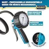 HAZET Reifenfüll-Messgerät 9041G-1 I Geeicht, ablesbar, Manometer-Messbereich: 0-10 bar, Schlauchlänge: 1000 mm, Manometer-Durchmesser: 80 mm I Reifendruck-Prüfer für Auto, Motorrad, LKW