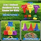 VATOS Light Up Wurfspiele Outdoor Spiele Gartenspiele für Kinder 3 4 5 6 Jahre, Ball & Ring & Bean Bag Toss Spiel Set, Wurfspiel Gartenspielzeug Spiele für Draussen Outdoor Spiele Spielzeug für Kinder