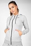 Gorilla Wear Pixley Zipped Hoodie - grau - leicht funktionell Oberteil Pullover mit Logo Reissverschluss zum Sport Alltag Freizeit Workout Training bequem atmungsaktiv aus Baumwolle Polyester, XS