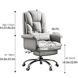 Ergonomischer Bürostuhl, schwenkbar, aus PU-Leder, hoher Rücken, Armlehnen, höhenverstellbar, Fußstütze, ideal für Arbeitsbereiche im Executive