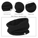 Baynetin Mütze Schal & Handschuh-Sets 3in1 Unisex BeanieMütze Touchscreen Handschuhe und Loop Schal Set mit Weiches Fleecefutter für Outdoor Sport Joggen Skifahren (Schwarz)