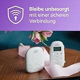 Philips AVENT Audio Babyphone DECT-Technologie, Eco-Mode, Gegensprechfunktion, Schlaf- und Nachtlieder, Temperatursensor, maximale Reichweite, weiß (Modell SCD713/26)