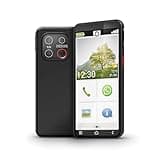emporiaSMART.7lite Senioren-Smartphone ohne Vertrag, Android 15 Handy mit Notruftaste, 5,45" Touchdisplay, NFC, Fingerabdrucksensor, Hörgerätekompatibel, Großes Display, Einfache Bedienung, Schwarz