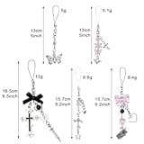 DKDDSSS 5 Stück Handyanhänger, ästhetische y2k-Anhänger, Lanyard Handschlaufe, Phone Charm, Accessories y2k, für Handy, Kamera, Schlüssel