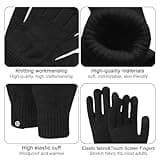 Baynetin Mütze Schal & Handschuh-Sets 3in1 Unisex BeanieMütze Touchscreen Handschuhe und Loop Schal Set mit Weiches Fleecefutter für Outdoor Sport Joggen Skifahren (Schwarz)