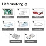 Raspberry Pi 5 8GB Starter-Kit | 128GB Edition | Offizielles 27W Netzteil | Offizielles Gehäuse mit Lüfter | 4K Micro HDMI Kabel 1m | Alu-Kühlkörper