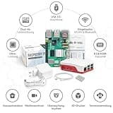 Raspberry Pi 5 8GB Starter-Kit | 128GB Edition | Offizielles 27W Netzteil | Offizielles Gehäuse mit Lüfter | 4K Micro HDMI Kabel 1m | Alu-Kühlkörper