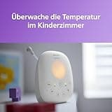 Philips AVENT Audio Babyphone DECT-Technologie, Eco-Mode, Gegensprechfunktion, Schlaf- und Nachtlieder, Temperatursensor, maximale Reichweite, weiß (Modell SCD713/26)