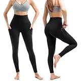 Leafigure 2er Pack Sport Leggings Damen High Waist Sporthose Damen Mit Taschen Gym Leggings Blickdicht für Sport Yoga Schwarze XXL