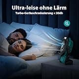 PDBEST Batteriebetriebener Ventilator 20000mAh Kabellos, Wiederaufladbarer Tragbarer Ventilator mit LED-Laterne, Tischventilator, USB-C-Akku Campingventilator für Reisen, Strand, Grün