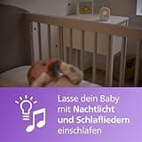 Philips AVENT Audio Babyphone DECT-Technologie, Eco-Mode, Gegensprechfunktion, Schlaf- und Nachtlieder, Temperatursensor, maximale Reichweite, weiß (Modell SCD713/26)