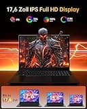jumper Laptop 17,6 Zoll, 100% sRGB FHD Display, 16GB RAM 512GB SSD + 128GB eMMC, N95 CPU, Leuchtende Tastatur, 7000mAh, WiFi-6, Notebook für Studenten und Unternehmen