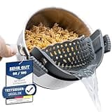 Netrox – Schnappsieb aus Silikon – Nudelsieb Aufsatz zum Einhängen in Topf & Pfanne – BPA-frei, spülmaschinenfestes Küchensieb Sieb – Abtropfsieb als Abgießhilfe für Töpfe Topfsieb