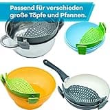 Netrox – Schnappsieb aus Silikon – Nudelsieb Aufsatz zum Einhängen in Topf & Pfanne – BPA-frei, spülmaschinenfestes Küchensieb Sieb – Abtropfsieb als Abgießhilfe für Töpfe Topfsieb