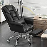 Ergonomischer Bürostuhl, schwenkbar, aus PU-Leder, hoher Rücken, Armlehnen, höhenverstellbar, Fußstütze, ideal für Arbeitsbereiche im Executive
