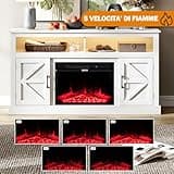 Bakaji Elektrokamin Chicago mit Holzrahmen, 1800 W, komplett mit Möbeln, leises Retro-Design, Einbau-Wandofen (Krakau)