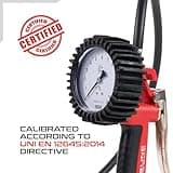 GAV Reifenfüller Messgerät mit WIKA 80mm Manometer (Geeicht) Profi Reifendruckprüfer Druckluft für Auto, Motorrad, Lkw uvm