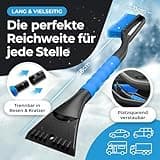Lyvanas Eiskratzer Auto mit Besen TESTSIEGER 2025* - Ergonomischer Profi Schneebesen Auto schnell & stark - Langlebiger & schonender Scheibenkratzer Auto lang & vielseitig - stabiler Schnee Auto Besen
