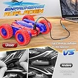 Dreamlandia Ferngesteuertes Auto ab 3-10 Jahre, 2.4Ghz 360° Flip RC Auto Outdoor Spielzeug ab 3-8 Jahre Junge, 4WD Monstertruck Geburtstags Weihnachts Geschenke für Kinder, Junge