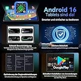 Tablet 2025 Das weltweit erste Android 16 Tablets mit Gemini AI, 11 Zoll FHD Display, 24GB RAM 128GB ROM / 2TB TF, 13MP Kamera, 8000mAh, Widevine L1, 5G WiFi, 2 in 1 - Tablet mit Tastatur und Stift