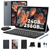 TABWEE Tablet mit Tastatur und Stift - 24 GB RAM+256 GB ROM (4 TB TF), Octa-Core, Android 15, Gemini AI, 10 Zoll, Widevine L1, 5000 mAh, 8 MP+ 5MP, Face ID, GPS(2J Garantie)