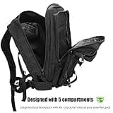ProCase 40L Militär Taktische Rucksack, Große Kapazität 3 Tage Armee Assault Pack Bag Go Bag Rucksack für Wandern Jagd, Trekking und Camping und andere Outdoor Aktivitäten –Schwarz