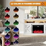 Bakaji Elektrokamin Chicago mit Holzrahmen, 1800 W, komplett mit Möbeln, leises Retro-Design, Einbau-Wandofen (Krakau)