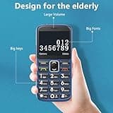 Seniorenhandy Ohne Vertrag mit Groüe Tasten, Dual SIM Senioren Handy mit 2,4 Zoll Farbdisplay, 1000 Mah Akku, Hörgeräte Kompatibel, Notruftaste, Typ-C-Kabel, Rentner Handy Mit Ladestation, Blau