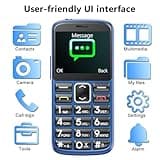 Seniorenhandy Ohne Vertrag mit Groüe Tasten, Dual SIM Senioren Handy mit 2,4 Zoll Farbdisplay, 1000 Mah Akku, Hörgeräte Kompatibel, Notruftaste, Typ-C-Kabel, Rentner Handy Mit Ladestation, Blau