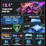 T60Pro Tablet 13.4 Zoll,Tablet Android 15 mit Tastatur,120Hz FHD,24GB RAM+256GB ROM,10000mA,WideVine L1/16MP+8MP AI Kamera/Face ID/GPS,Octa-Core Gaming Tablets mit Stift,Maus,Hülle,4 Jahre Garantie