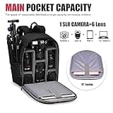 Cwatcun Kamerarucksack Wasserbeständig Fotorucksack Professioneller Kameratasche für spiegellose SLR DSLR, kompatibel für Sony Canon Nikon Kamera und Objektivstativ Zubehör (2.0 klein, Schwarz)