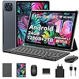 Tablet 2025 Das weltweit erste Android 16 Tablets mit Gemini AI, 11 Zoll FHD Display, 24GB RAM 128GB ROM / 2TB TF, 13MP Kamera, 8000mAh, Widevine L1, 5G WiFi, 2 in 1 - Tablet mit Tastatur und Stift