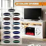 Bakaji Elektrokamin Chicago mit Holzrahmen, 1800 W, komplett mit Möbeln, leises Retro-Design, Einbau-Wandofen (Krakau)