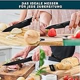 Home Hero Messerset mit Messerschärfer - Scharfe Küchenmesser Set - Messerblock Kochmesser Set Edelstahl Messer Set (11 Stück mit Scheide - Schwarz)