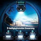 PDBEST Batteriebetriebener Ventilator 20000mAh Kabellos, Wiederaufladbarer Tragbarer Ventilator mit LED-Laterne, Tischventilator, USB-C-Akku Campingventilator für Reisen, Strand, Grün