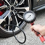 GAV Reifenfüller Messgerät mit WIKA 80mm Manometer (Geeicht) Profi Reifendruckprüfer Druckluft für Auto, Motorrad, Lkw uvm