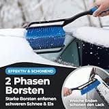 Lyvanas Eiskratzer Auto mit Besen TESTSIEGER 2025* - Ergonomischer Profi Schneebesen Auto schnell & stark - Langlebiger & schonender Scheibenkratzer Auto lang & vielseitig - stabiler Schnee Auto Besen